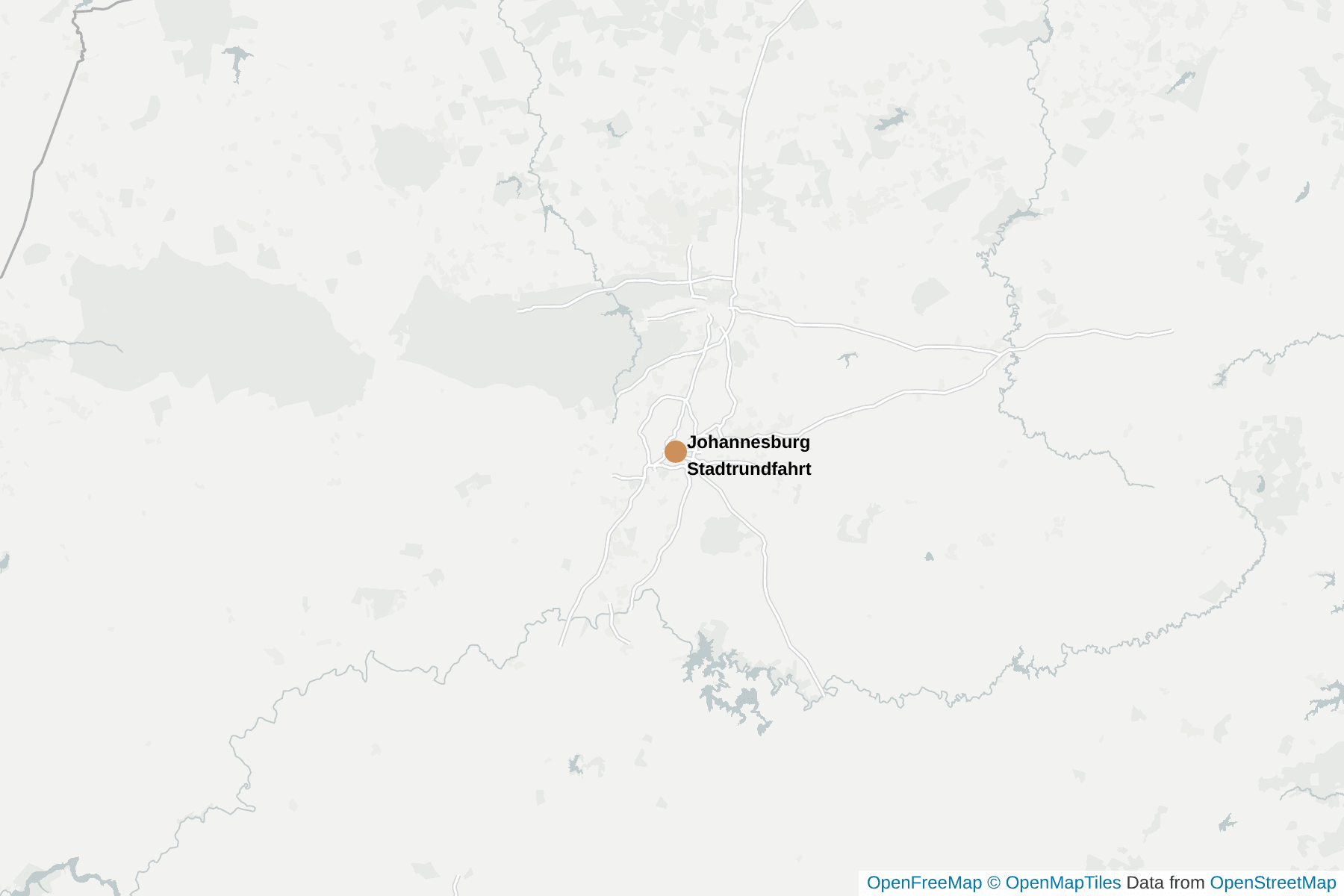 Karte von Johannesburg Stadtrundfahrt