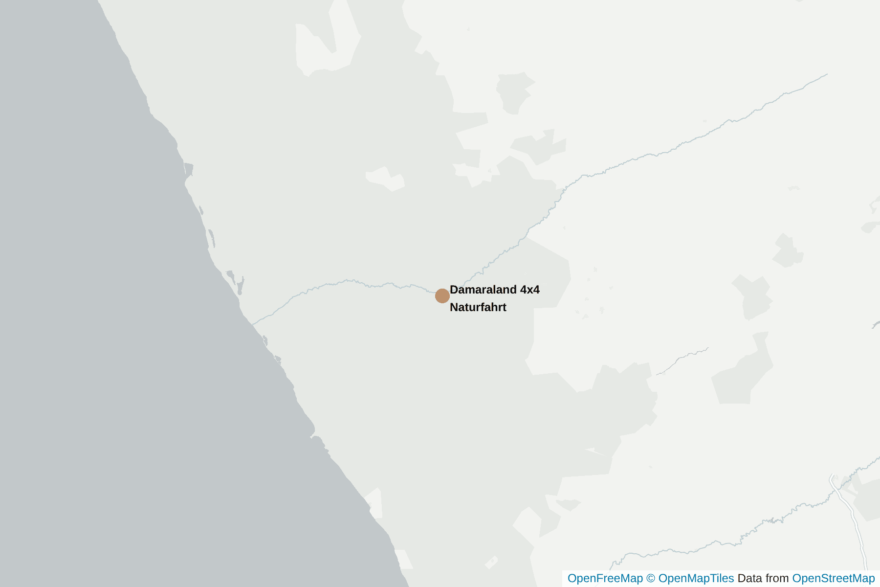 Karte von Damaraland 4x4 Naturfahrt
